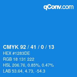 Código de color: CMYK 92 / 41 / 0 / 13 | qconv.com