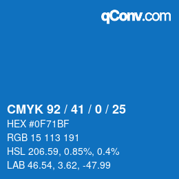 カラーコード: CMYK 92 / 41 / 0 / 25 | qconv.com
