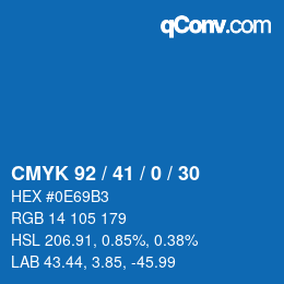カラーコード: CMYK 92 / 41 / 0 / 30 | qconv.com