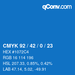 Color code: CMYK 92 / 42 / 0 / 23 | qconv.com