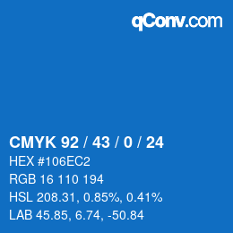 Color code: CMYK 92 / 43 / 0 / 24 | qconv.com