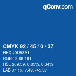 Color code: CMYK 92 / 45 / 0 / 37 | qconv.com
