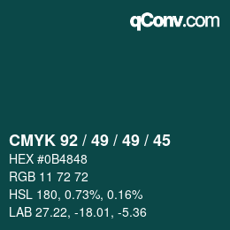 Color code: CMYK 92 / 49 / 49 / 45 | qconv.com