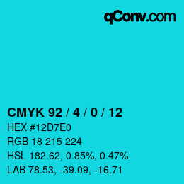 Color code: CMYK 92 / 4 / 0 / 12 | qconv.com