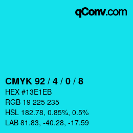 Color code: CMYK 92 / 4 / 0 / 8 | qconv.com