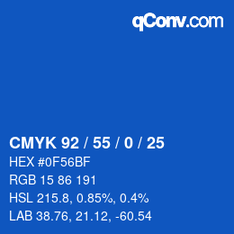 カラーコード: CMYK 92 / 55 / 0 / 25 | qconv.com