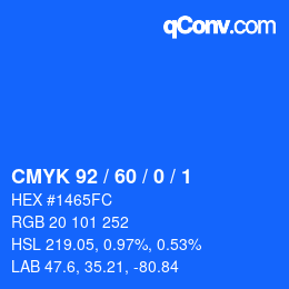 Color code: CMYK 92 / 60 / 0 / 1 | qconv.com