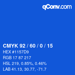 カラーコード: CMYK 92 / 60 / 0 / 15 | qconv.com