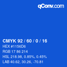 カラーコード: CMYK 92 / 60 / 0 / 16 | qconv.com