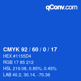 Color code: CMYK 92 / 60 / 0 / 17 | qconv.com