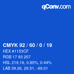 Código de color: CMYK 92 / 60 / 0 / 19 | qconv.com