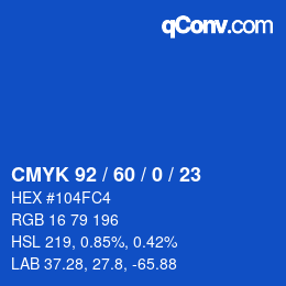 Color code: CMYK 92 / 60 / 0 / 23 | qconv.com