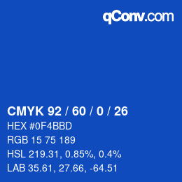 カラーコード: CMYK 92 / 60 / 0 / 26 | qconv.com