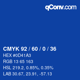 カラーコード: CMYK 92 / 60 / 0 / 36 | qconv.com
