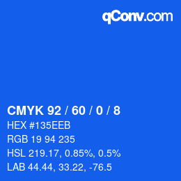 Farbcode: CMYK 92 / 60 / 0 / 8 | qconv.com