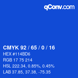 Color code: CMYK 92 / 65 / 0 / 16 | qconv.com