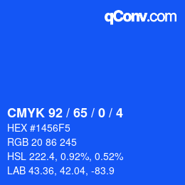 颜色代码: CMYK 92 / 65 / 0 / 4 | qconv.com