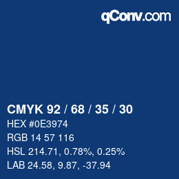 カラーコード: CMYK 92 / 68 / 35 / 30 | qconv.com