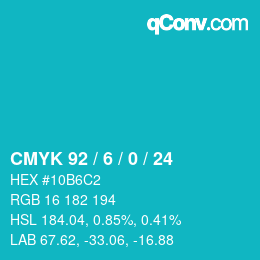 Color code: CMYK 92 / 6 / 0 / 24 | qconv.com