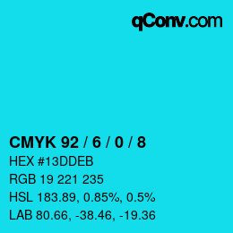 Color code: CMYK 92 / 6 / 0 / 8 | qconv.com