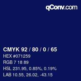 Color code: CMYK 92 / 80 / 0 / 65 | qconv.com