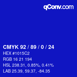 颜色代码: CMYK 92 / 89 / 0 / 24 | qconv.com
