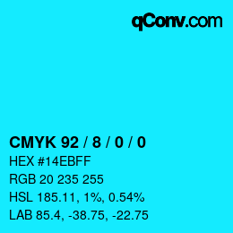 Color code: CMYK 92 / 8 / 0 / 0 | qconv.com