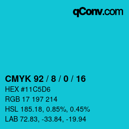 Color code: CMYK 92 / 8 / 0 / 16 | qconv.com