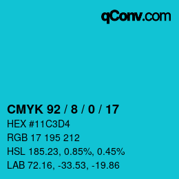 Color code: CMYK 92 / 8 / 0 / 17 | qconv.com