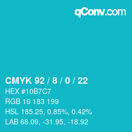 Color code: CMYK 92 / 8 / 0 / 22 | qconv.com