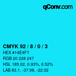 Color code: CMYK 92 / 8 / 0 / 3 | qconv.com