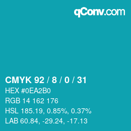カラーコード: CMYK 92 / 8 / 0 / 31 | qconv.com