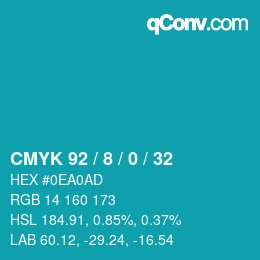 カラーコード: CMYK 92 / 8 / 0 / 32 | qconv.com