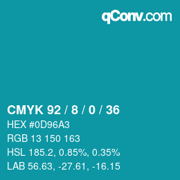 カラーコード: CMYK 92 / 8 / 0 / 36 | qconv.com