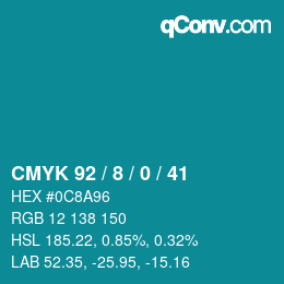 Color code: CMYK 92 / 8 / 0 / 41 | qconv.com
