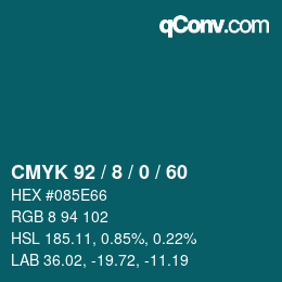 Color code: CMYK 92 / 8 / 0 / 60 | qconv.com