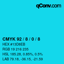 Farbcode: CMYK 92 / 8 / 0 / 8 | qconv.com