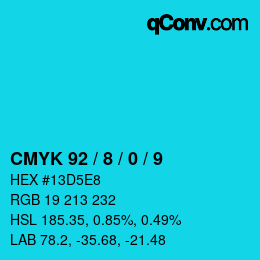 Código de color: CMYK 92 / 8 / 0 / 9 | qconv.com