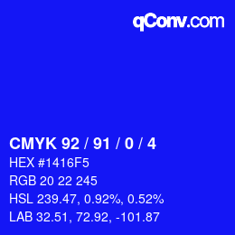 Color code: CMYK 92 / 91 / 0 / 4 | qconv.com