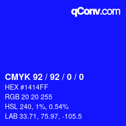 Farbcode: CMYK 92 / 92 / 0 / 0 | qconv.com