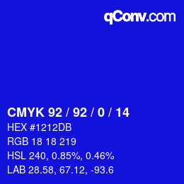 カラーコード: CMYK 92 / 92 / 0 / 14 | qconv.com