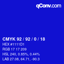 カラーコード: CMYK 92 / 92 / 0 / 18 | qconv.com