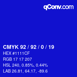 カラーコード: CMYK 92 / 92 / 0 / 19 | qconv.com