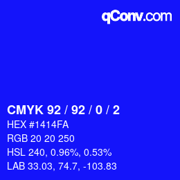 Farbcode: CMYK 92 / 92 / 0 / 2 | qconv.com