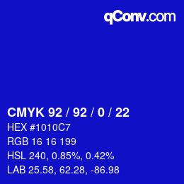 カラーコード: CMYK 92 / 92 / 0 / 22 | qconv.com