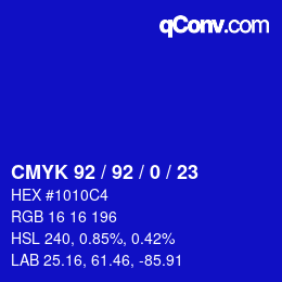 カラーコード: CMYK 92 / 92 / 0 / 23 | qconv.com