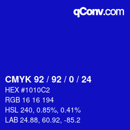 Color code: CMYK 92 / 92 / 0 / 24 | qconv.com