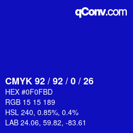 Color code: CMYK 92 / 92 / 0 / 26 | qconv.com