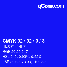 Color code: CMYK 92 / 92 / 0 / 3 | qconv.com