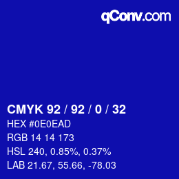 カラーコード: CMYK 92 / 92 / 0 / 32 | qconv.com